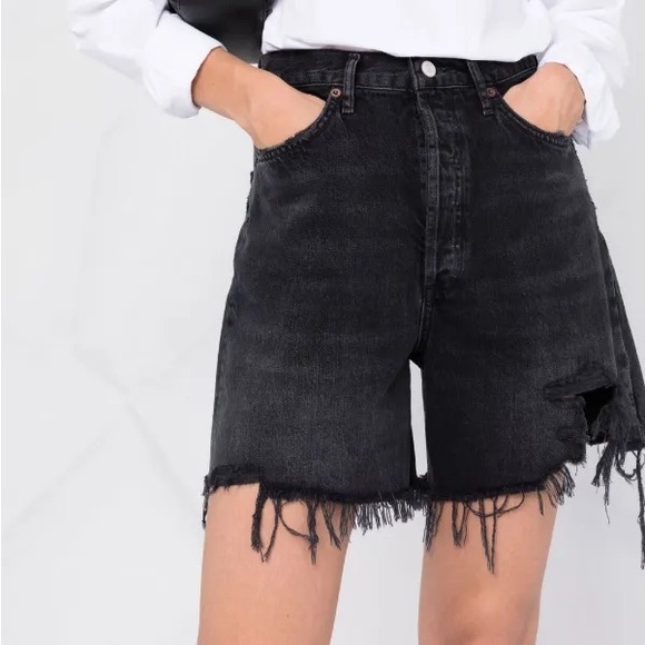 Agolde StellaDistressed Jean Shorts